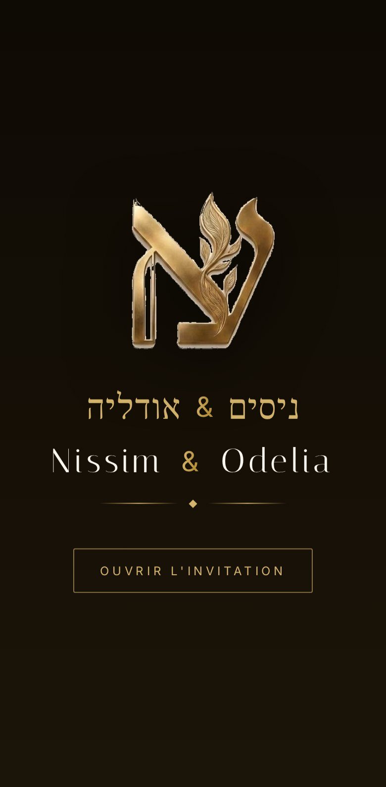 Aperçu invitation Nissim & Odelia