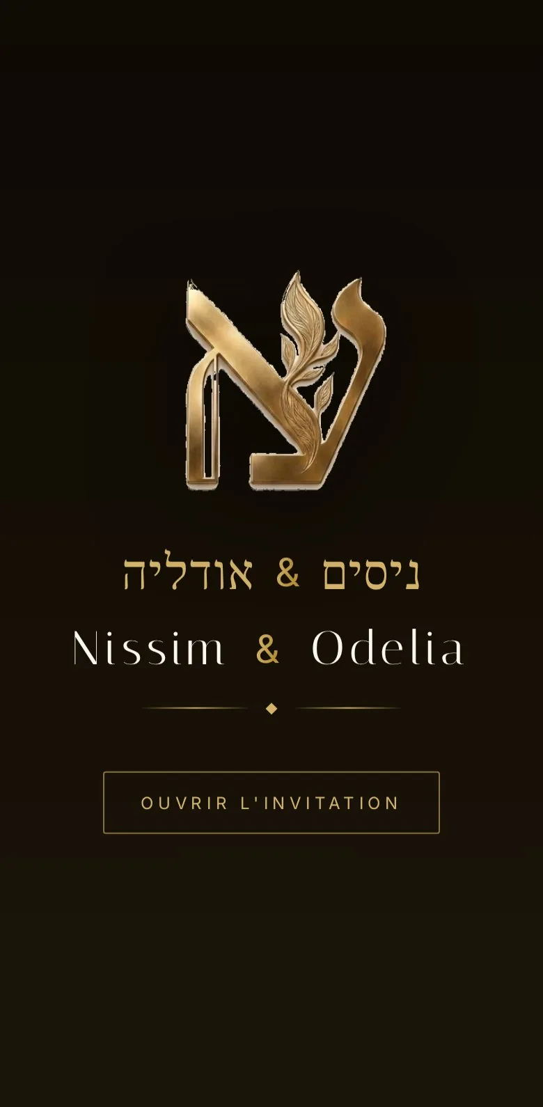 Aperçu invitation Nissim & Odelia